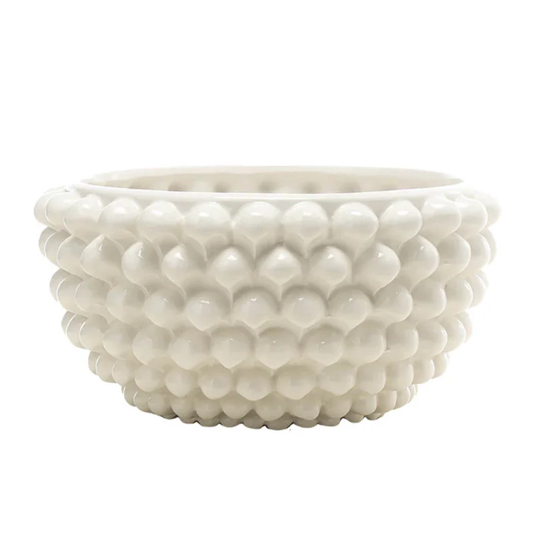 Centrotavola Bianco Medio in Ceramica di Caltagirone