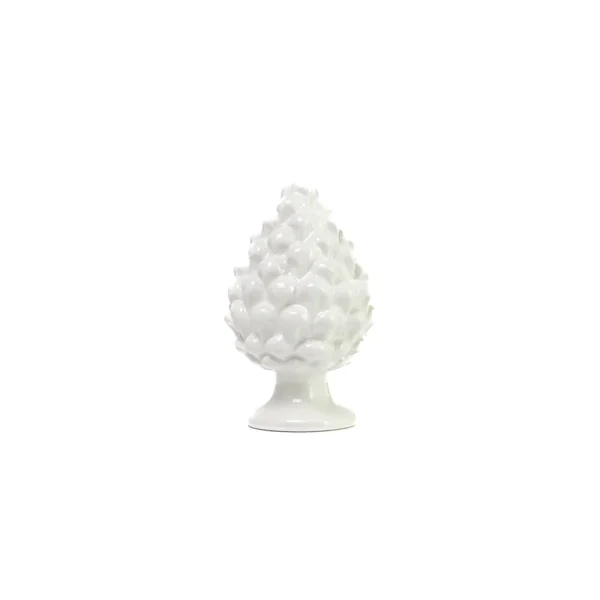 Pigna da 10 cm Bianco in Ceramica di Caltagirone