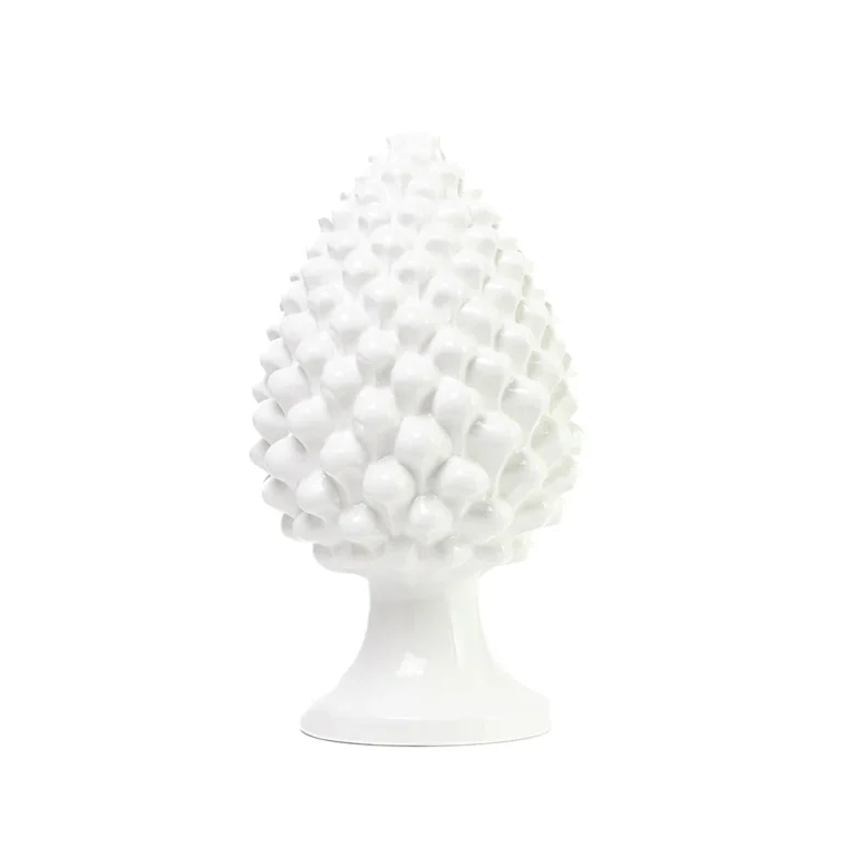 Pigna da 30 cm Bianco in Ceramica di Caltagirone