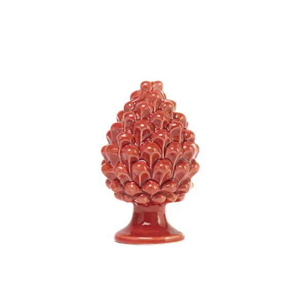 Pigna da 13 cm Rosso in Ceramica di Caltagirone