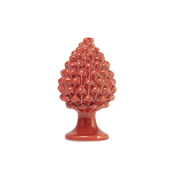 Pigna da 18 cm Rosso in Ceramica di Caltagirone