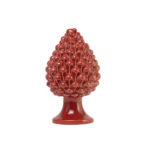 Pigna da 22 cm Rosso in Ceramica di Caltagirone