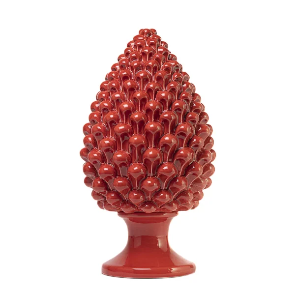 Pigna da 40 cm Rosso in Ceramica di Caltagirone