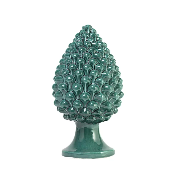 Pigna da 30 cm Verde in Ceramica di Caltagirone