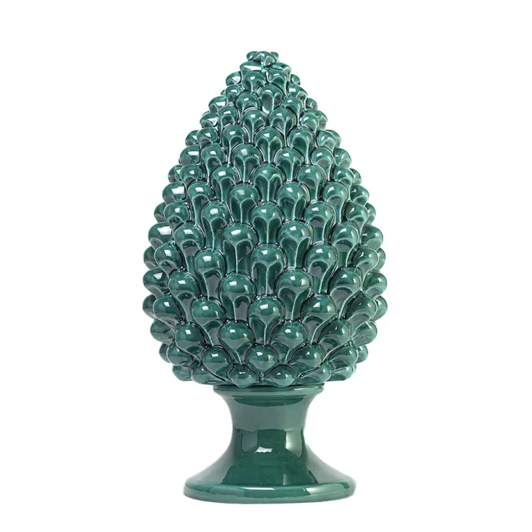 Pigna da 40 cm Verde in Ceramica di Caltagirone