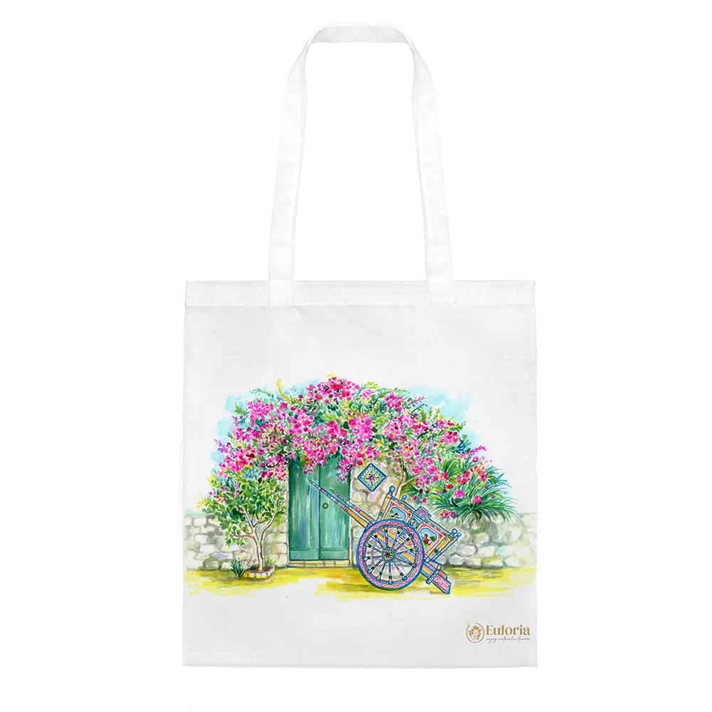 Shopping Bag con disegno di un baglio fiorito