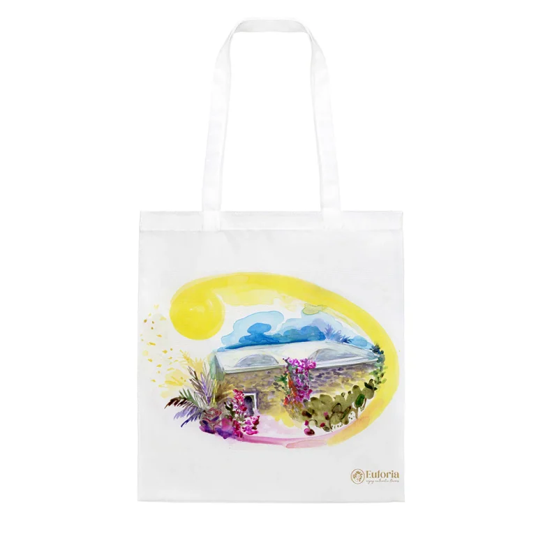 Shopping Bag con disegno di un dammuso di pantelleria