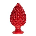 Pigna Rosso Corallo in Ceramica di Caltagirone XL grande