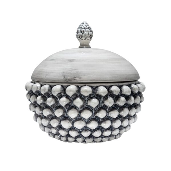 Centrotavola con Coperchio Grigio Fumé M