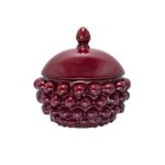 Centrotavola con Coperchio in ceramica di Caltagirone Rosso Borgogna S