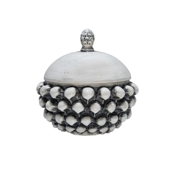 Centrotavola con Coperchio Grigio Fumé S