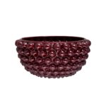 Centrotavola Rosso Borgogna M in ceramica di Caltagirone medio