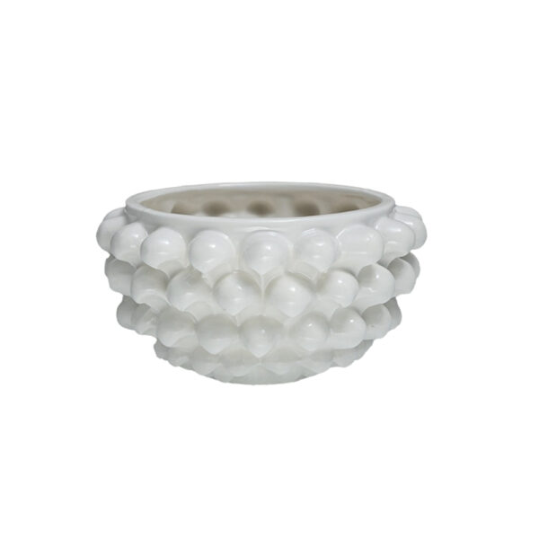 IImmergiti nella ricca tradizione siciliana con i nostri Centrotavola Bianco Puro S in ceramica di Caltagirone, ideali per decorare la tua casa con eleganza.