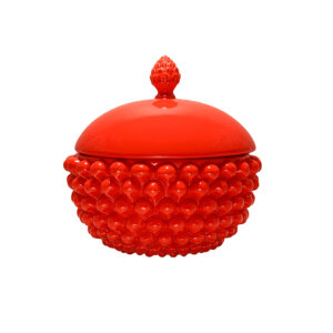 Centrotavola con coperchio - M, Rosso Corallo