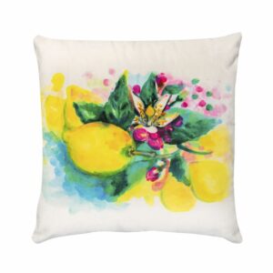 Cuscino in Velluto - Profumo di Limoni, Bianco